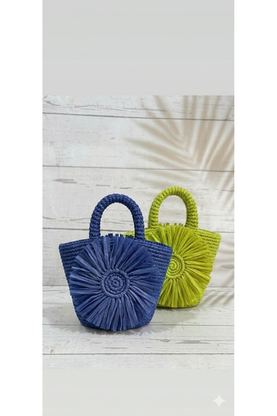 MEGAHAN BOUTIQUE Megahan Raffia Handmade Knitted Summer Straw Bag - Beach and...