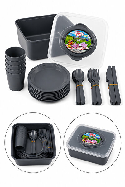 OEM HomeRoy Set Picnic 6 Persoane – 31 Piese cu Cutie de Depozitare