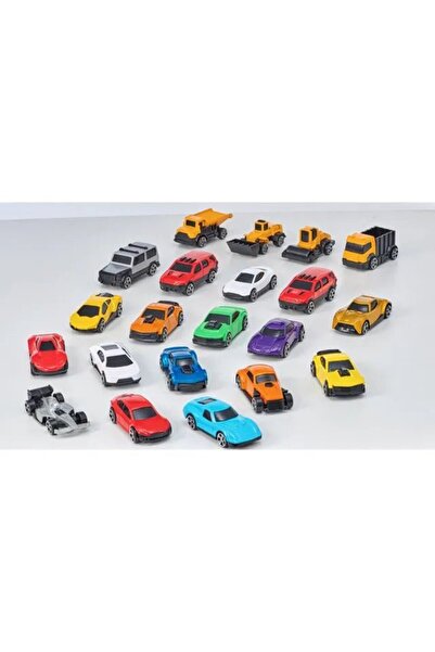 D-Power Diecast Cars 1:64, 20-Piece: Alloy Vehicles Set with Tub Storage, Mul...