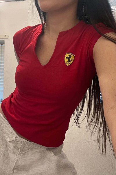 Köstebek Red Ferrari F1 Short Sleeve Crop