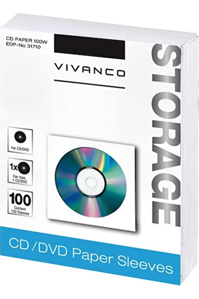 Vivanco Θήκη CD/DVD Λευκή 100 τεμάχια