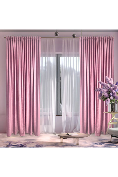 Arasya Home Design Draperie de Catifea Semi-opaca 70% Roz