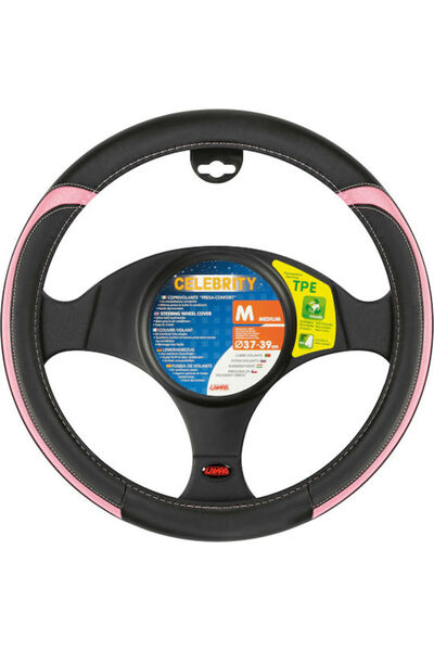 Lampa Car Steering Wheel Cover Celebrity with Diameter 37-39cm Synthetic Pink