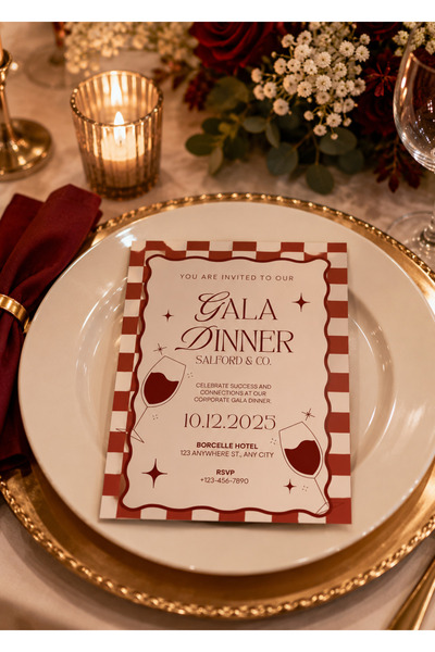 Minnymy (10 Adet) Dinner Davetiye Kişiye Özel Kart Dinner Kartı Etkinlik Kart...