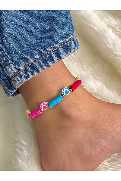 Beykan handmade Fimo Anklet with Paw Figure