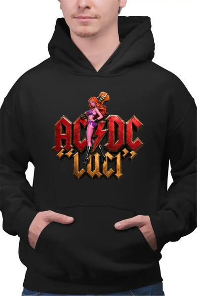 OEM AC/DC Εμπορεύματα Luci ACDC Ανδρικό Φούτερ με Κουκούλα