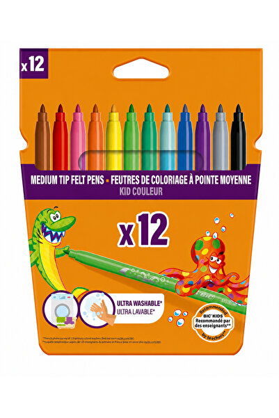 Çılgın Zeka Kids Kid Couleur Ultra Washable Felt Tip Crayons 12 Colors