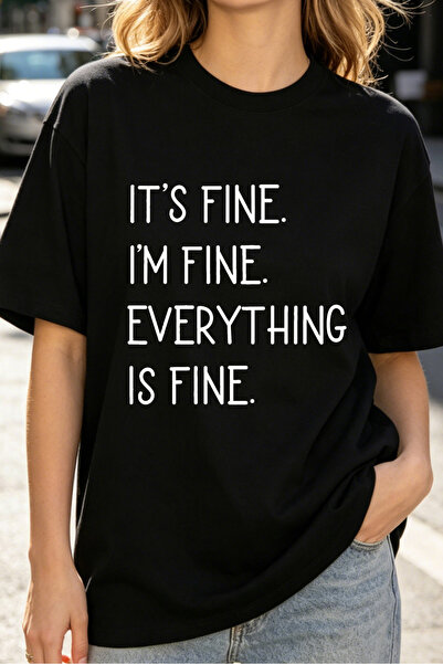 Fleck Womens T Shirts Its Fine Im Fine Everything Is Fine Graphic Tee Casual ...