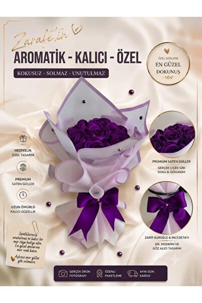 prenses model solmayan gül buketi MOR/ hediye /doğum günü /aşk