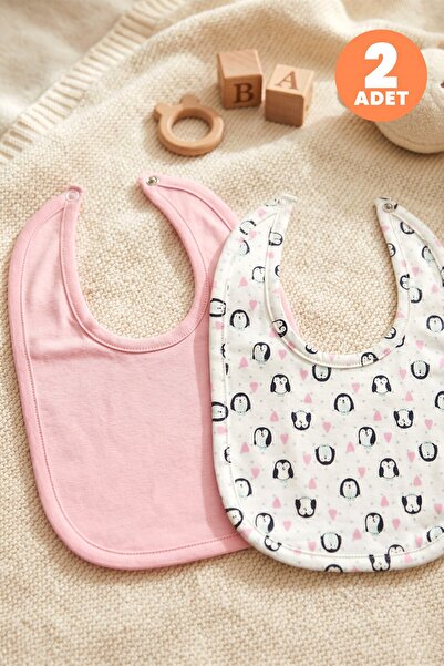 Just inner Baby Girl 2-Piece Cotton Bib with Penguin Pattern and Snap Fastene...