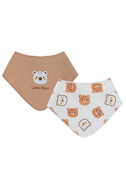 Civil Baby Teddy Bear Printed 2 Layer 2-Piece Bib - Brown