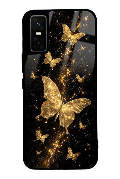Spoyi İnfinix GT 30 Pro Yellow Galaxy Butterfly Tasarımlı Glossy Telefon Kılıfı