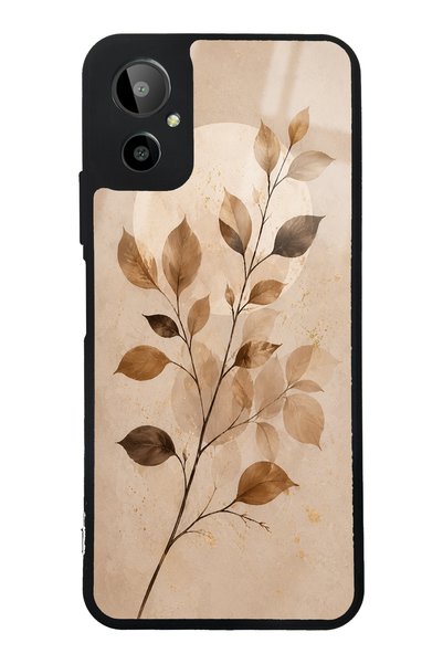 Spoyi حافظة هاتف لامعة بتصميم أوراق الشجر من Gm 23 SE Autumn Minimal Leaf