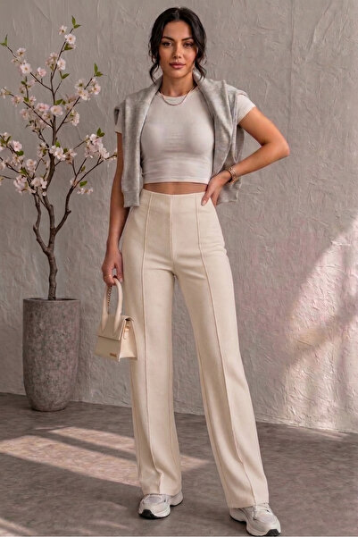 Paws & Pixels Women's High Waist Palazzo Pants - Lycra Strengthening Crepe Fa...