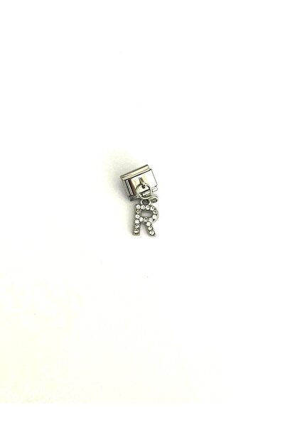 Umrece R Letter Italian Charm Silver
