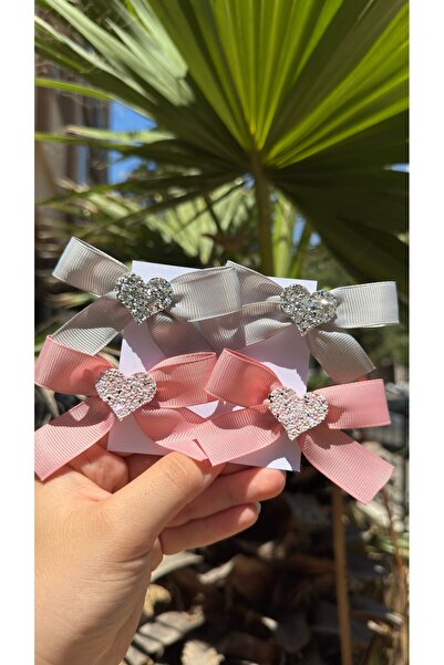 Toka Perisi Mini Love Silver Dried Rose 4-Piece Children's Set -3Cm Metal Clip