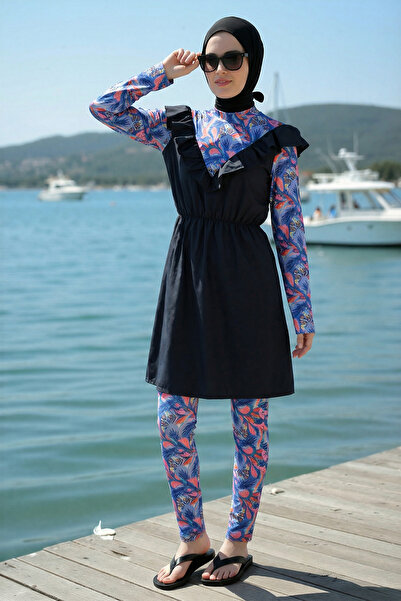 armonika 3-Piece Ruffled Collar, Detailed Waist Gathered, Parachute Fabric Bu...