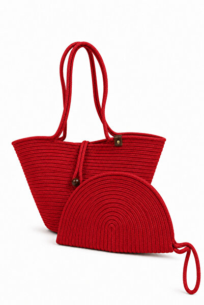 MaVaux Rio Havana Shoulder Bag + Moss Clutch 2-Piece Women's Straw Shoulder B...
