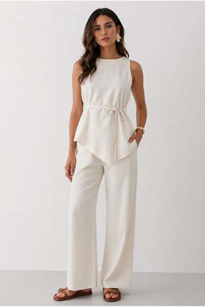 EFİL Asymmetrical Blouse Trousers Set
