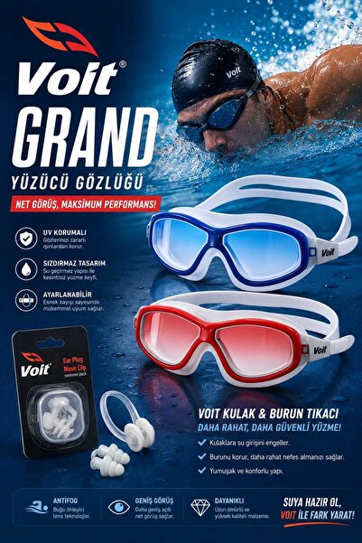 Voit Grand Swimming Mask with Sea Glasses 2 Color Options + Ear and Nose Plugs