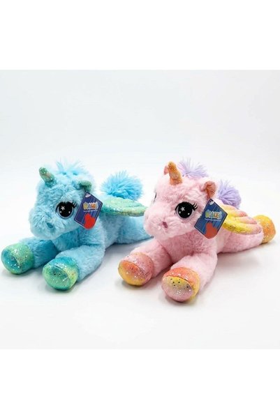 PopŞeker Işıltılı Yatan Peluş At Oyuncak 30 cm | Yumuşacık Bebek ve Çocuk Uyk...