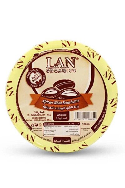 LAN ORGANICS زبدة الشيا الأفريقية البيضاء 200 مل