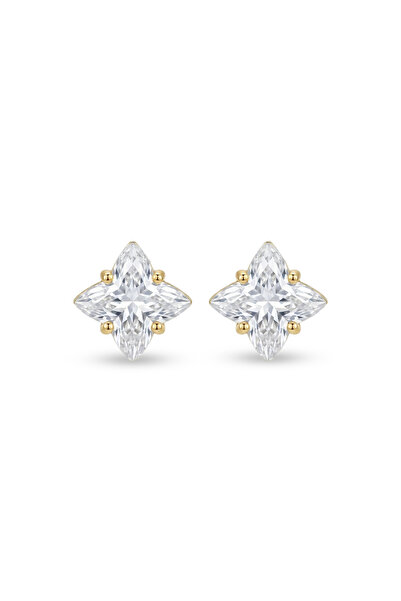 Charmist Steel Sparkle Drop Marquise Earrings