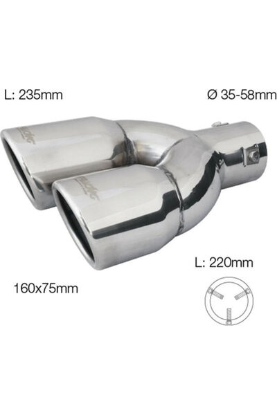 Simoni Racing Exhaust Muffler Universal Double INOX 165x77mm Code: SRTRX/18R