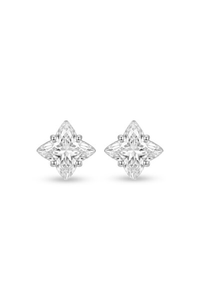 Charmist Steel Sparkle Drop Marquise Earrings