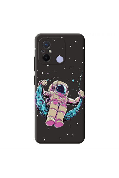 Other Xiaomi Redmi 12C Astronaut swinging on the moon Black Colored Silicone ...