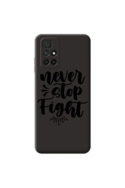 Other Xiaomi Redmi 10 2022 Never stop fight Black Colored Silicone TPU Θήκη