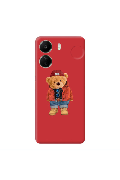 Other Xiaomi Redmi 13C Bear in a hat Red Colored Silicone TPU Θήκη