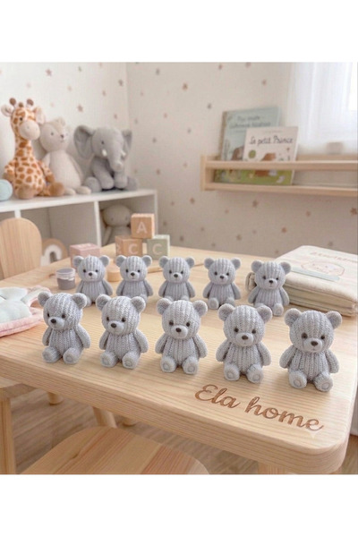 ELASİBEL HOME Ayıcık Biblo Minyatür 10 Adet Sevimli Ayıcık