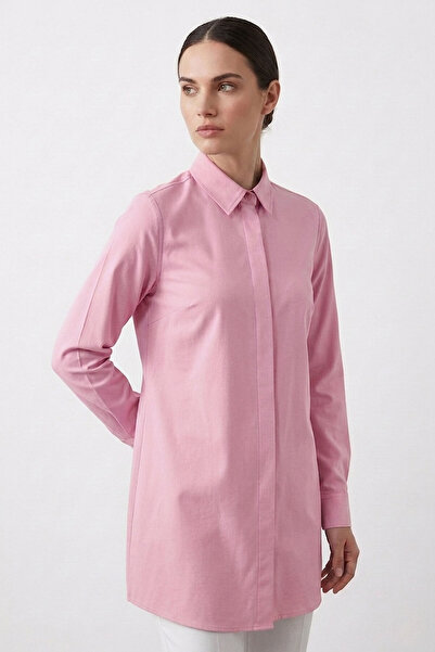 Şiir Elora Comfortable Fit Hidden Button Terikoton Boyfriend Women's Shirt & ...