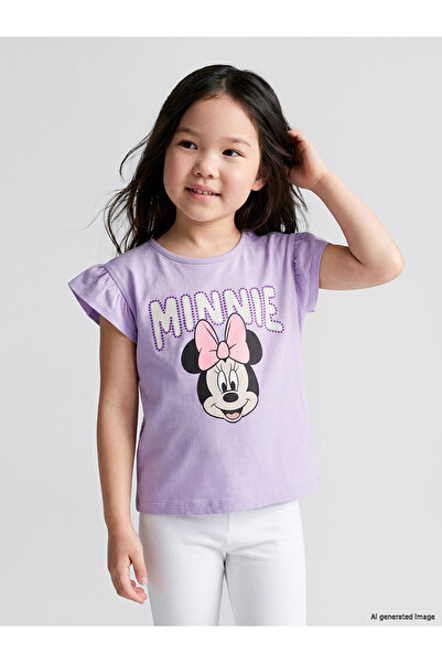 LC Waikiki Vizyon New Season Crew Neck Minnie Mouse Printed Girls' T-Shirt