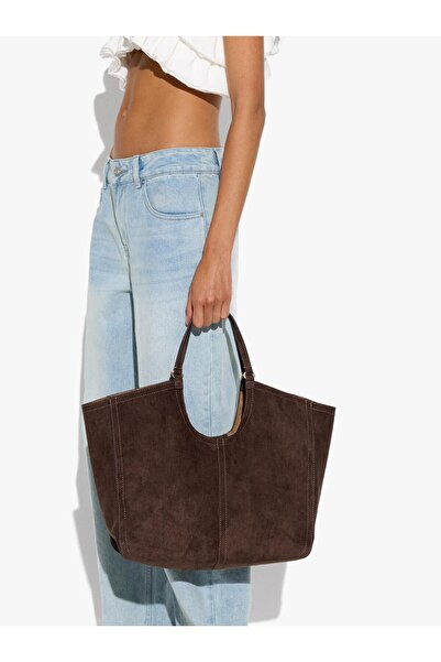 PARFOIS Kadın Deri Efektli Dikişli Shopper Çanta