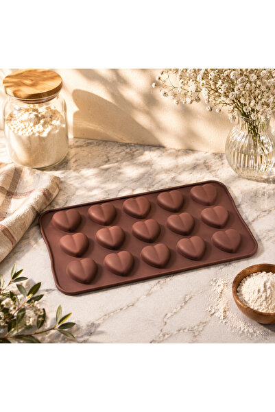 Adana Pasta Malzemeleri Chocolate Mold - Silicone - Heart Klp-21