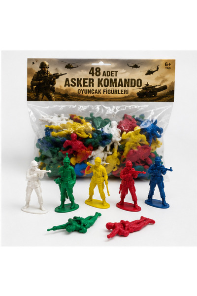 LRS STORE 48 Parça Asker Figür Seti Plastik Oyuncak 6 Cm Komanda Asker Figürleri