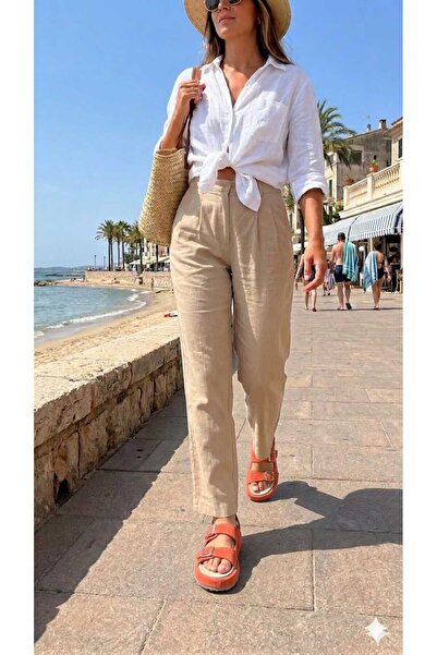 Oneka Shoes صندل نسائي يومي بإبزيم من جلد الغزال باللون البرتقالي من فيرو 122...