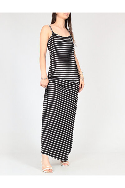 Evendi Long dress, White/Black