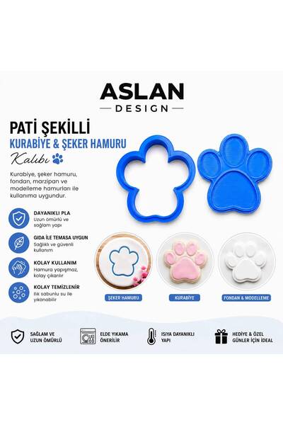 StudioAslanDesign Paw-Shaped Sugar Paste and Cookie Mold |   Fondant, Marzipa...