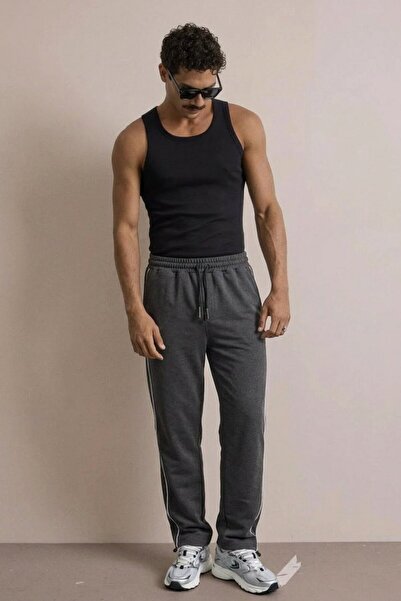 comstar Men's Comfortable Smoked Sweatpants with Elastic Pockets