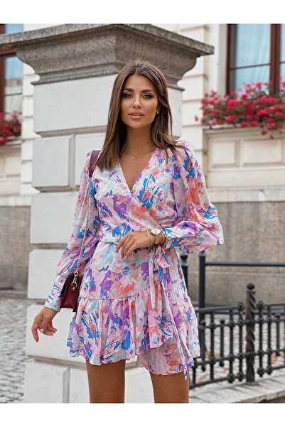 LaBalancia Rochie Dama Eleganta cu Imprimeu Mov