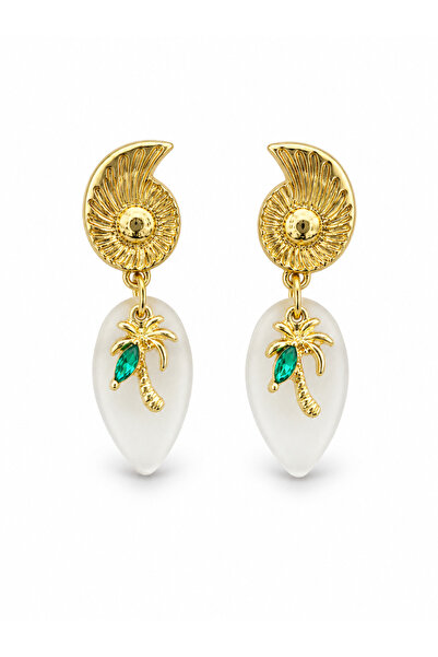 Venus Design Steel Sea Shell Palm Earrings