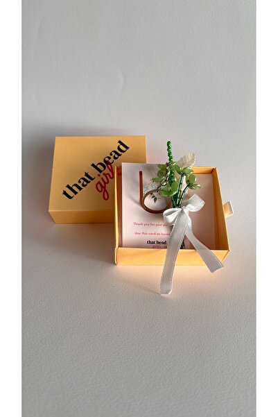 That Handmade Girl Yeşil Mini Buket Anahtarlık Boncuk El Yapımı Çiçek Çanta A...