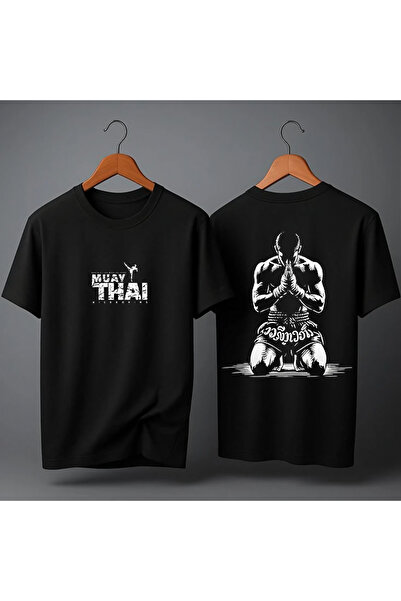 MAGORS Muay Thai Fighter Printed Oversize Unisex T-Shirt Crew Neck Cotton Wom...