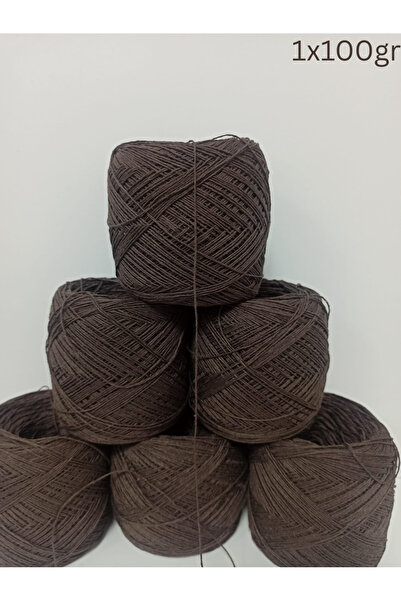 İPEK YÜN İPLİK DÜNYASI Koton Cotton Knitting Yarn Crochet (Bitter Coffee) 100Gr
