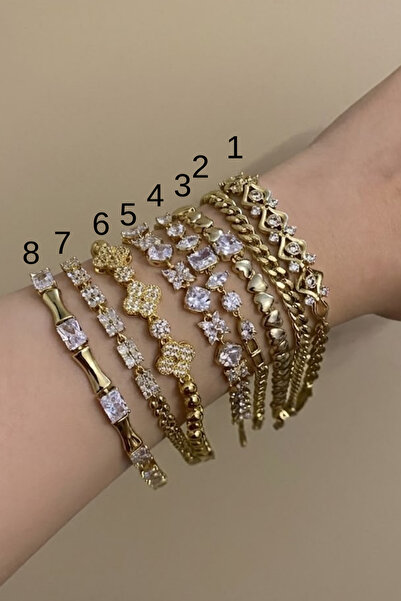 Jaida Moda Kadın Gold Xuping Jewelry 14k Altın Kaplamalı Çelik Bileklik (1 Adet)