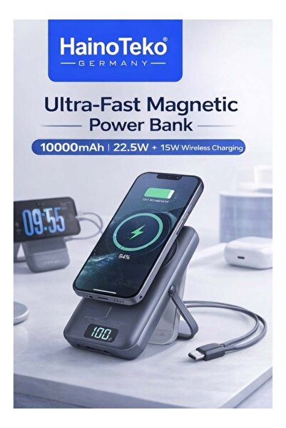 HAINOTEKO W1701 Magnetic Power Bank 10000mAh 22.5W Fast Charging 15W Wireless...