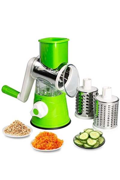 ELTRAZONE Manual Tabletop Drum Cheese Grater, 3 In 1 Rotary Shredder Slicer G...